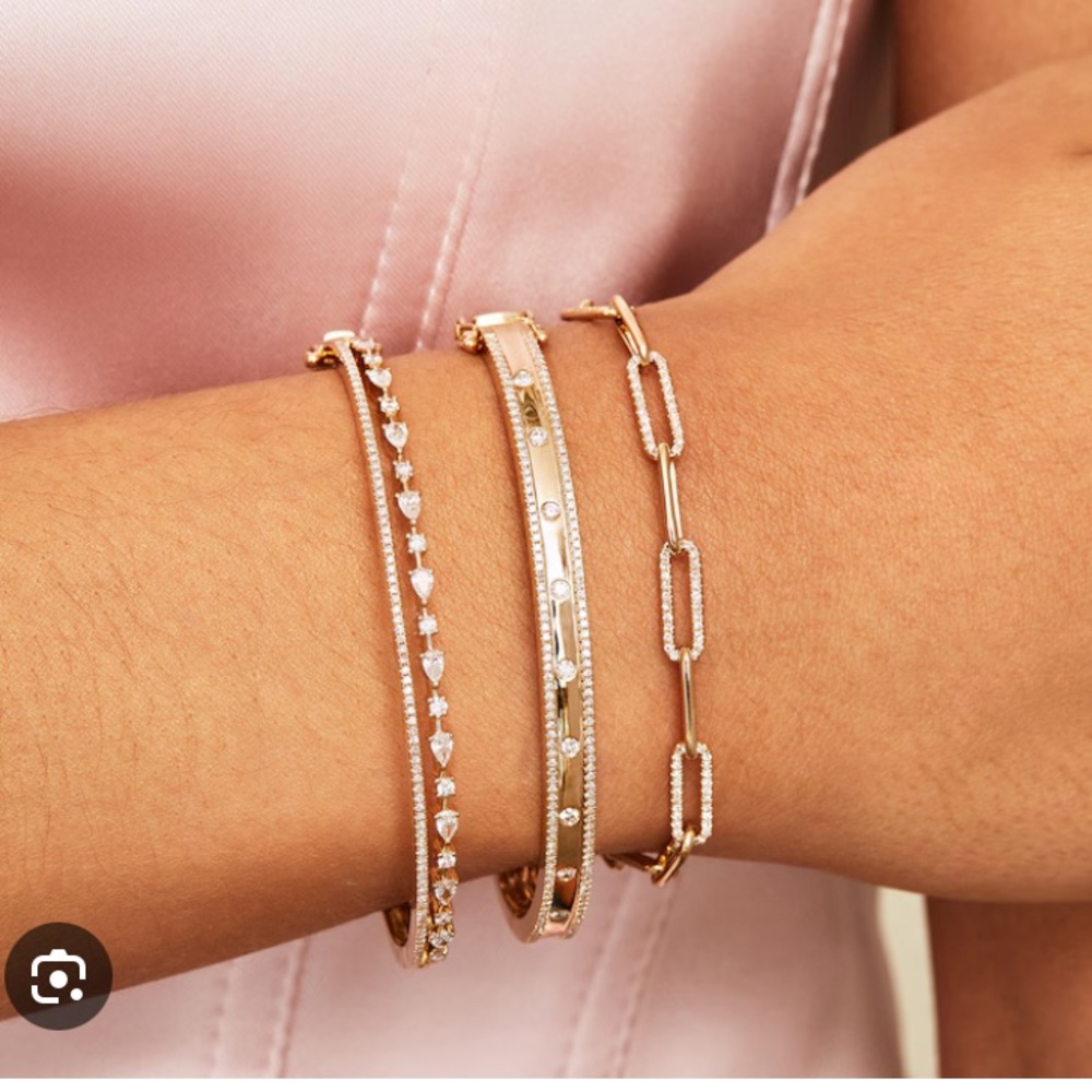 shy creation bangle 14k gold diamonds bracelet